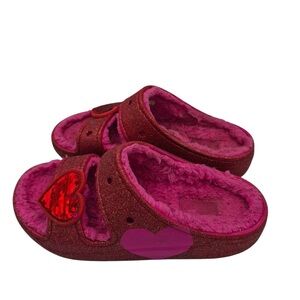 CROCS Pink and Red Heart Sandals